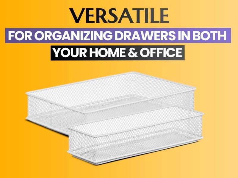 Ybm Home Silver Mesh Drawer Cabinet and or Shelf Organizer Bins, School Supply Holder Office Desktop Organizer Basket 1595s (1, 6x6x2 Inch) - Image 5